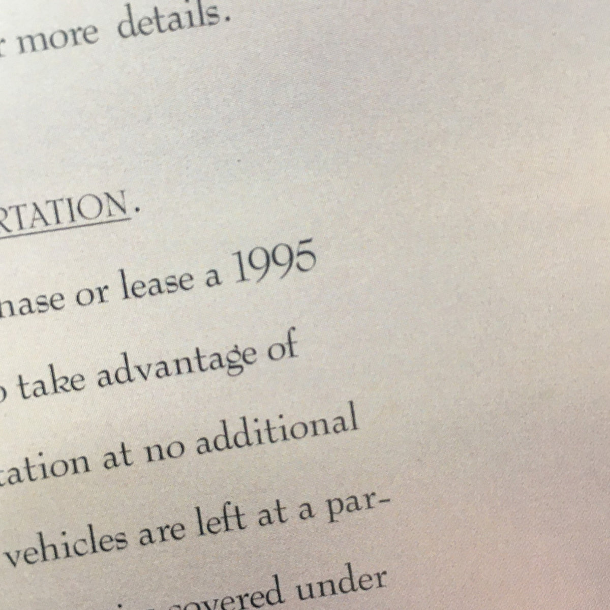 Close-up view from the 1995 Chevrolet Tahoe Dealership Car Auto Brochure Catalog showing information on customer service and owner protection plans.