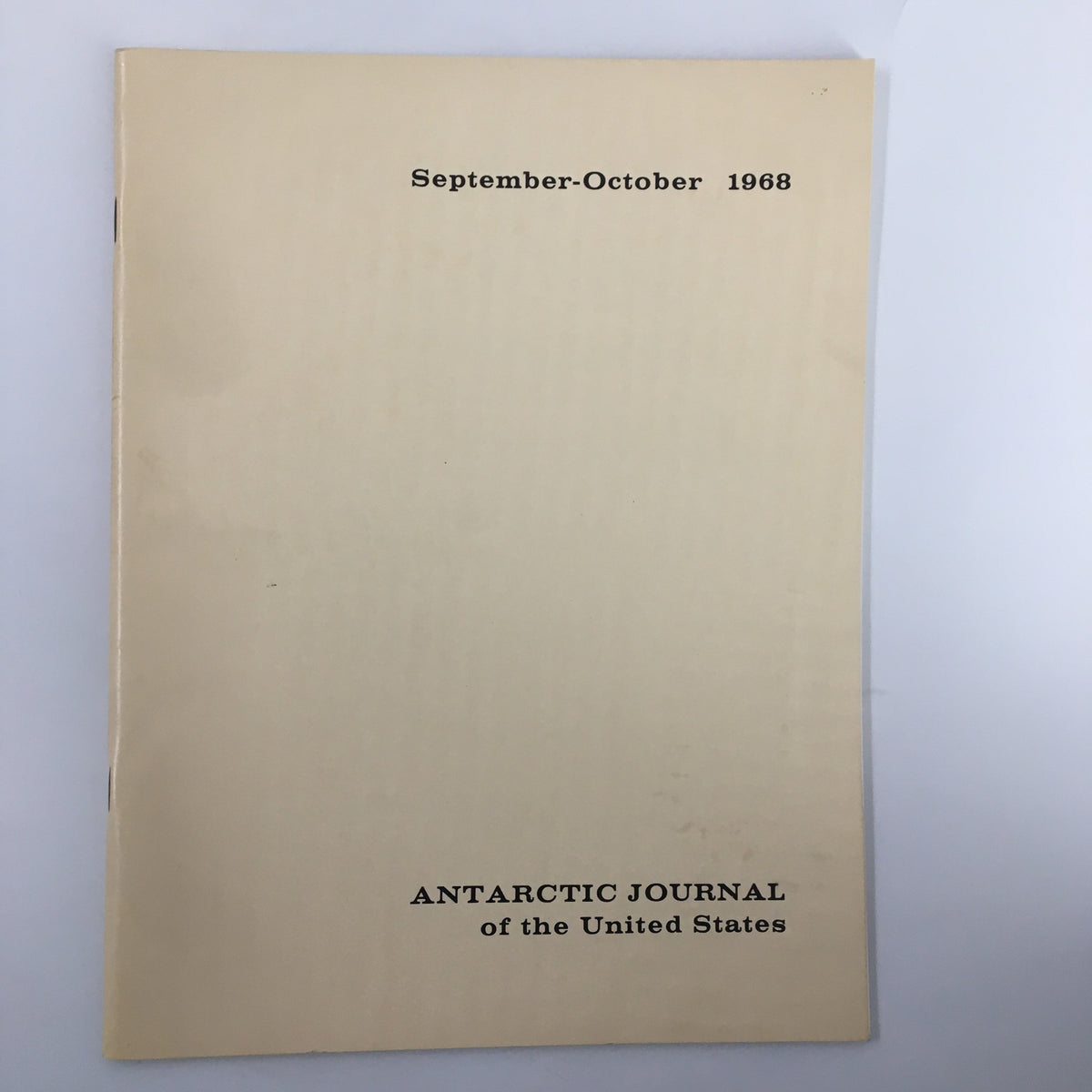 Cover of the VTG Antarctic Journal of the United States, September-October 1968, showcasing its title and publication date.