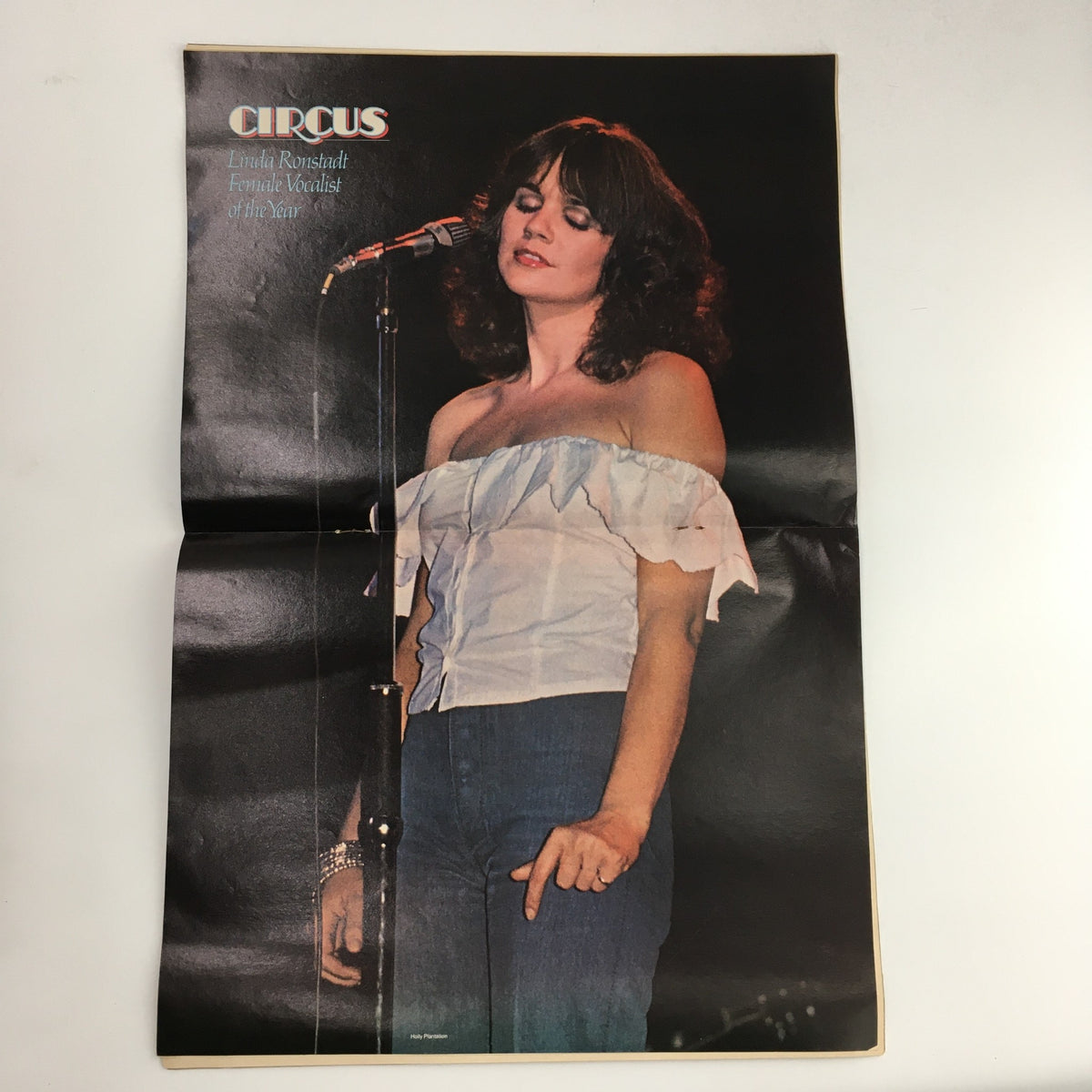 Cover of Circus Magazine, February 14, 1977, featuring Linda Ronstadt as Female Vocalist of the Year, showcasing her performance look with a microphone.