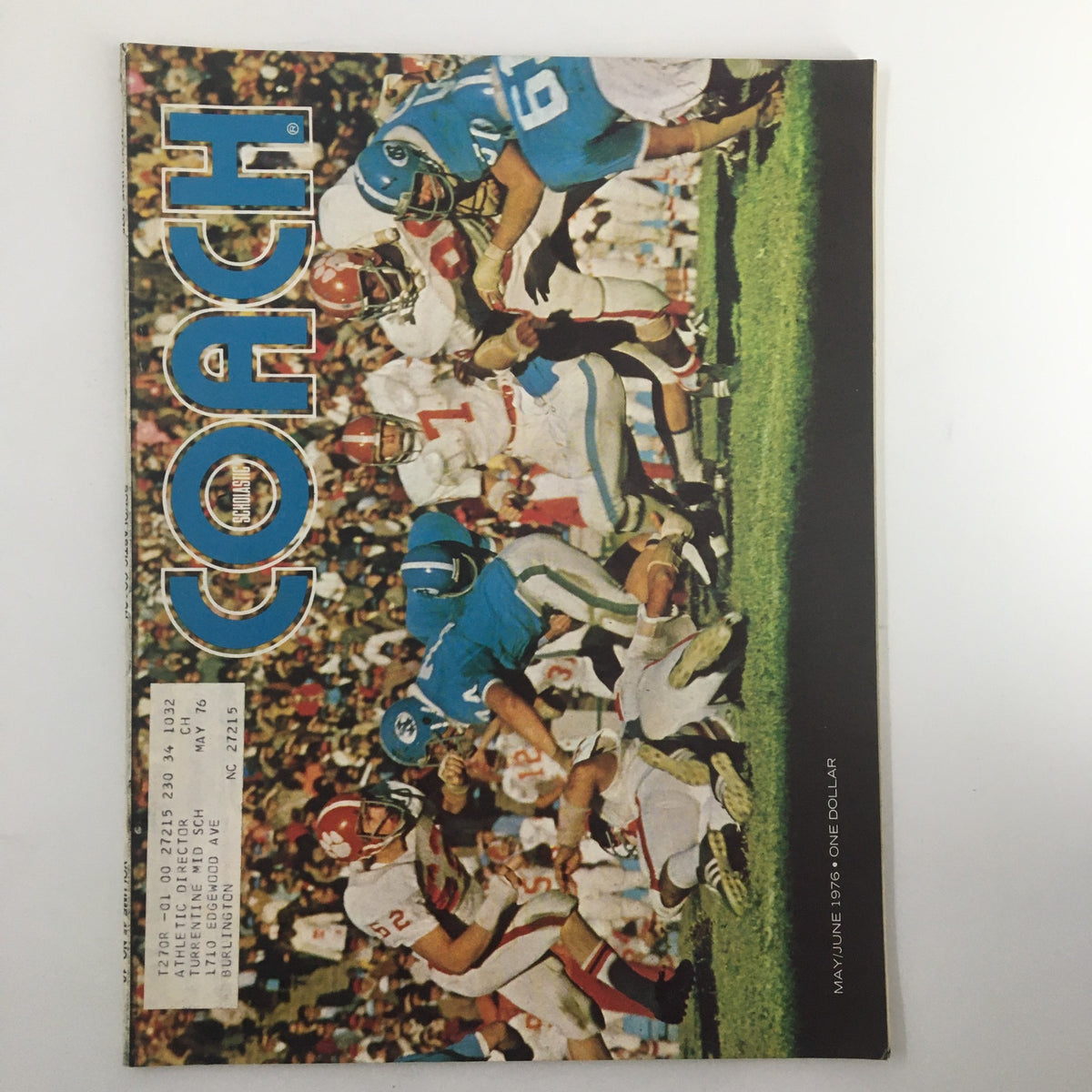 Vintage Scholastic Coach Magazine May 1976 Clemson vs North Carolina University