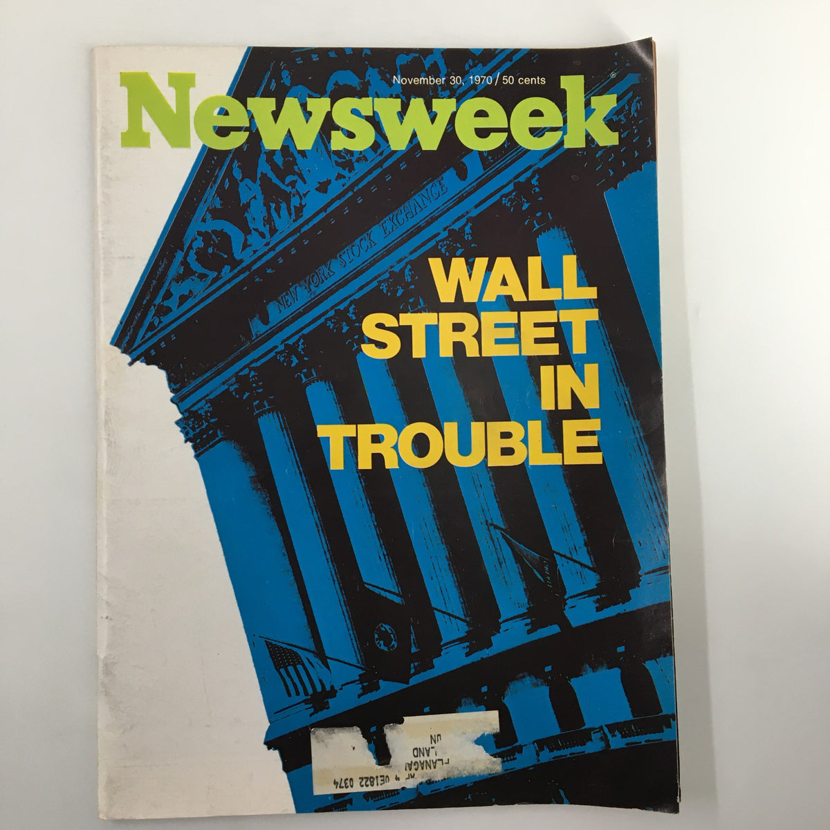 Vintage Newsweek Magazine November 30 1970 Wall Street in Trouble