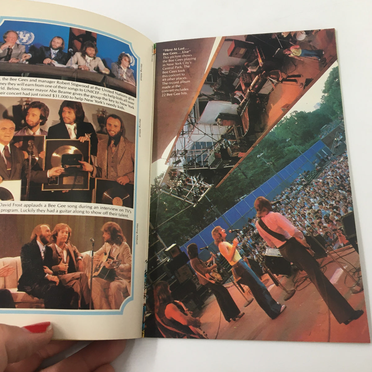 Page from VTG SuperMag Magazine Vol. 3 No. 1 1978 displaying a vibrant concert scene featuring the Bee Gees, capturing the spirit of live music from the era.