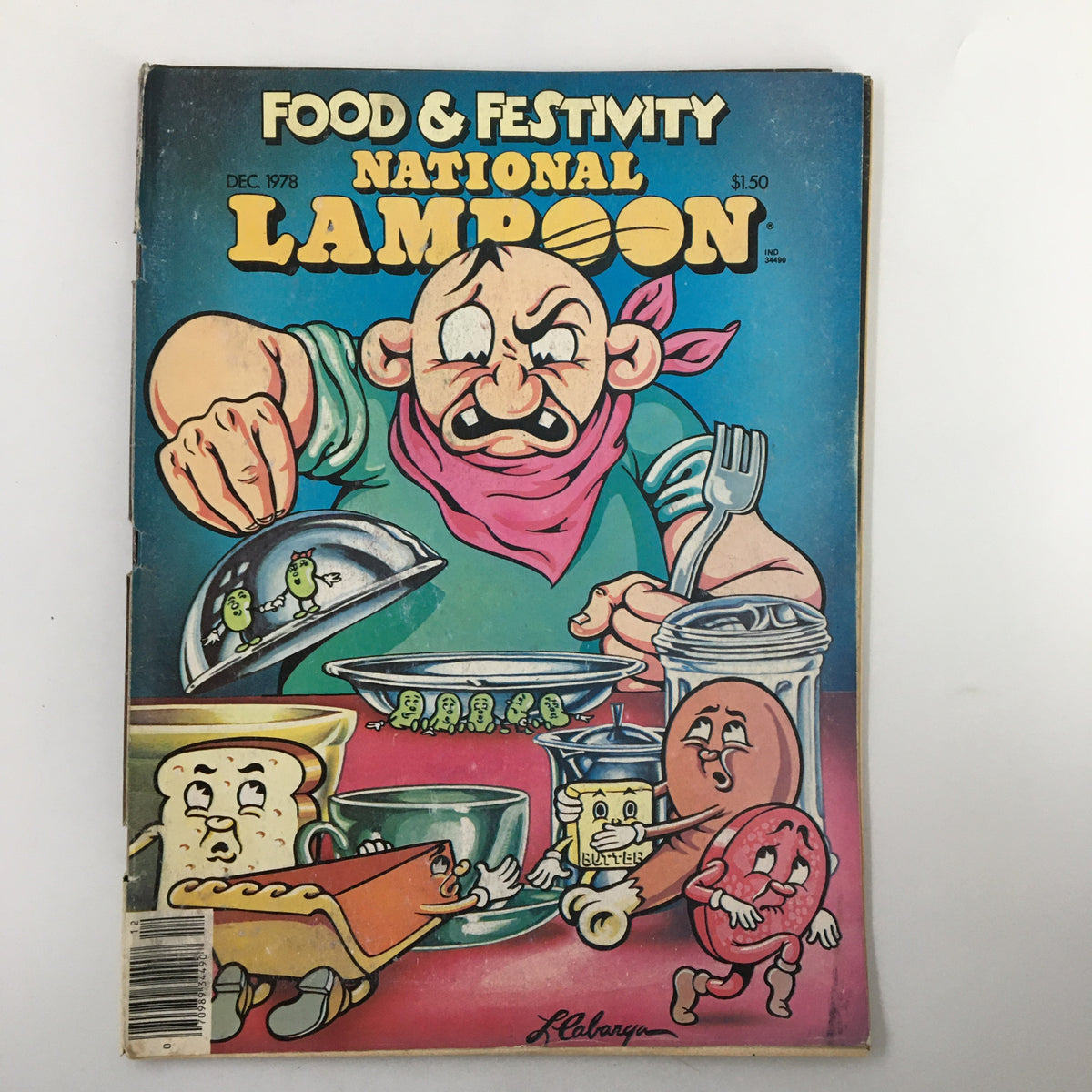 Cover of the December 1978 issue of National Lampoon Humor Magazine titled 'They Made Him Eat It', featuring a humorous illustration of a chef and various food items.