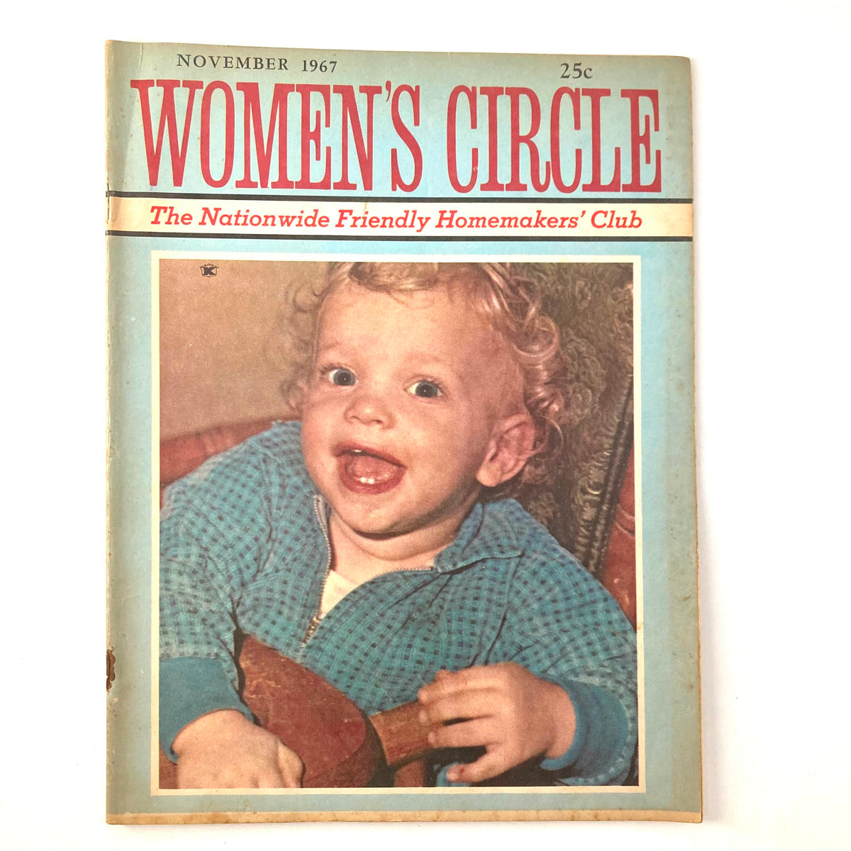 VTG Women's Circle Magazine November 1967 featuring a joyful young child on the cover, showcasing a nostalgic view of family life in the 1960s.