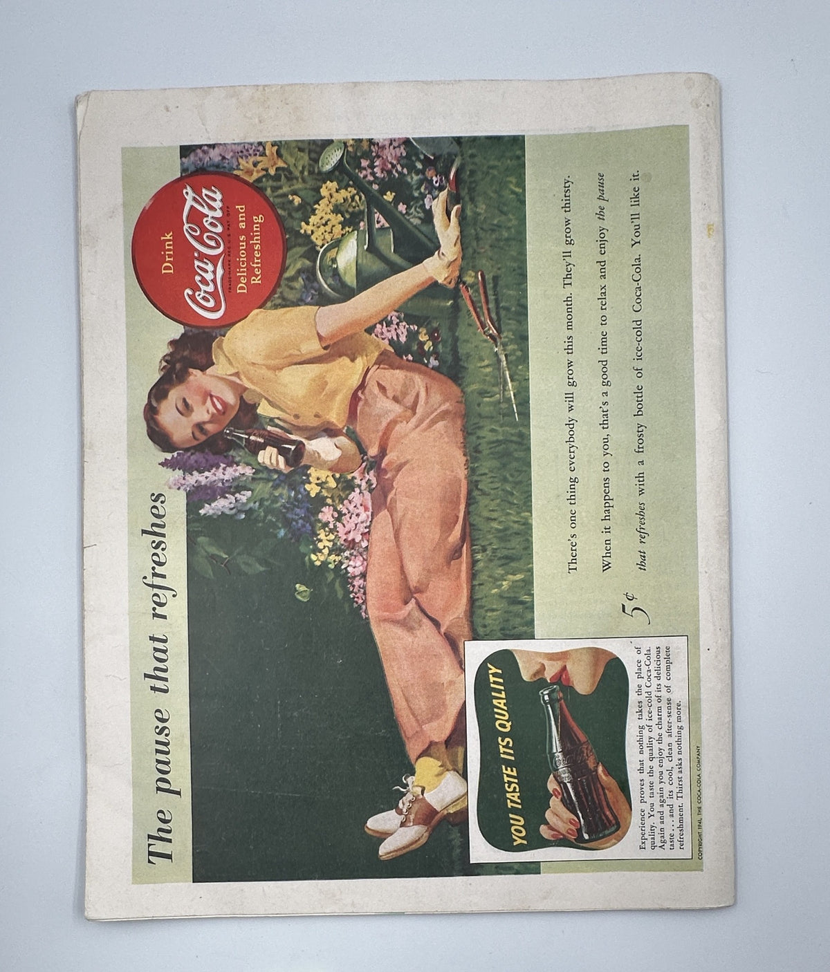 Back cover of The Saturday Evening Post Magazine from May 31, 1941, featuring an advertisement for Coca-Cola with a woman enjoying a refreshing drink, embodying the magazine's nostalgic and promotional spirit.