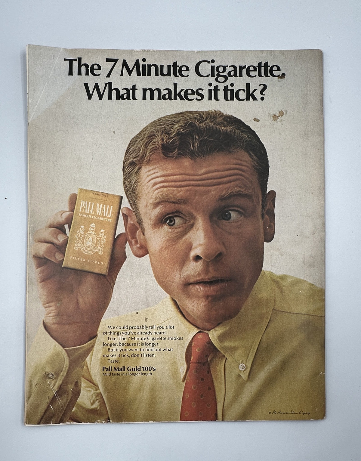 Cover of the Saturday Evening Post Magazine from September 23, 1967, featuring a man holding a Pall Mall cigarette pack with the caption 'The 7 Minute Cigarette. What makes it tick?'. The magazine discusses various topics including hippie culture and Joe Frazier.
