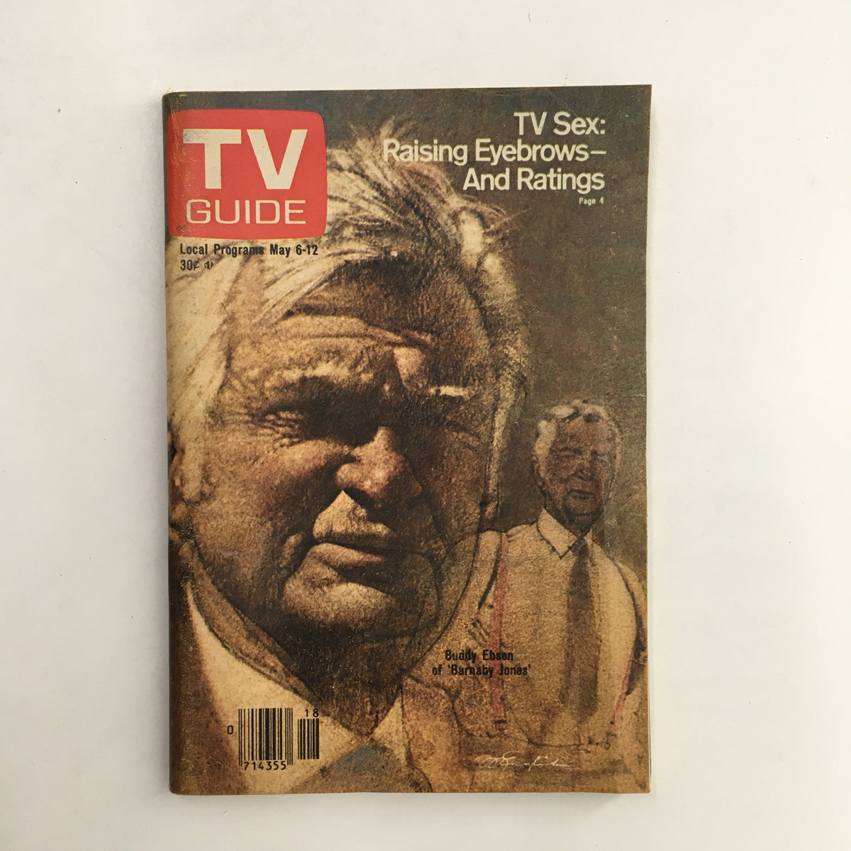 TV Guide Magazine May 6, 1978 featuring Buddy Ebsen on the cover, illustrated by Mark English, showcasing vintage television history.