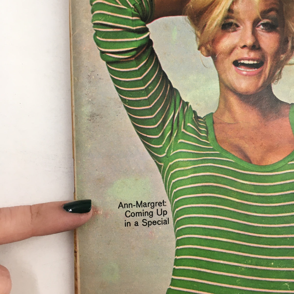 Close-up of the TV Guide Magazine March 24 1973 Ann-Margret Photo Cover highlighting the text 'Ann-Margret: Coming Up in a Special'.