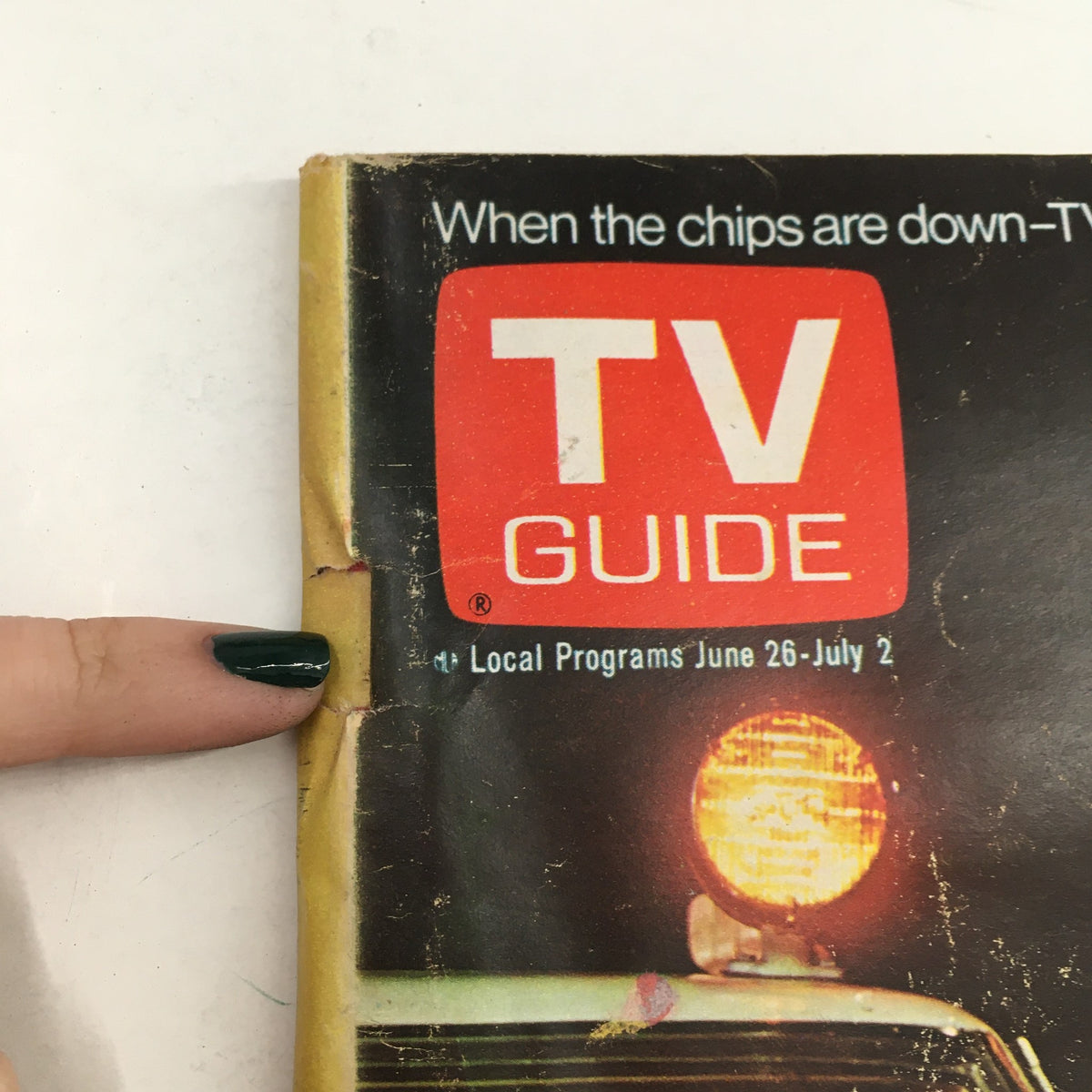 Side view of the TV Guide Magazine June 26 1971 showing the title and promotional text, emphasizing local programs from June 26 to July 2.