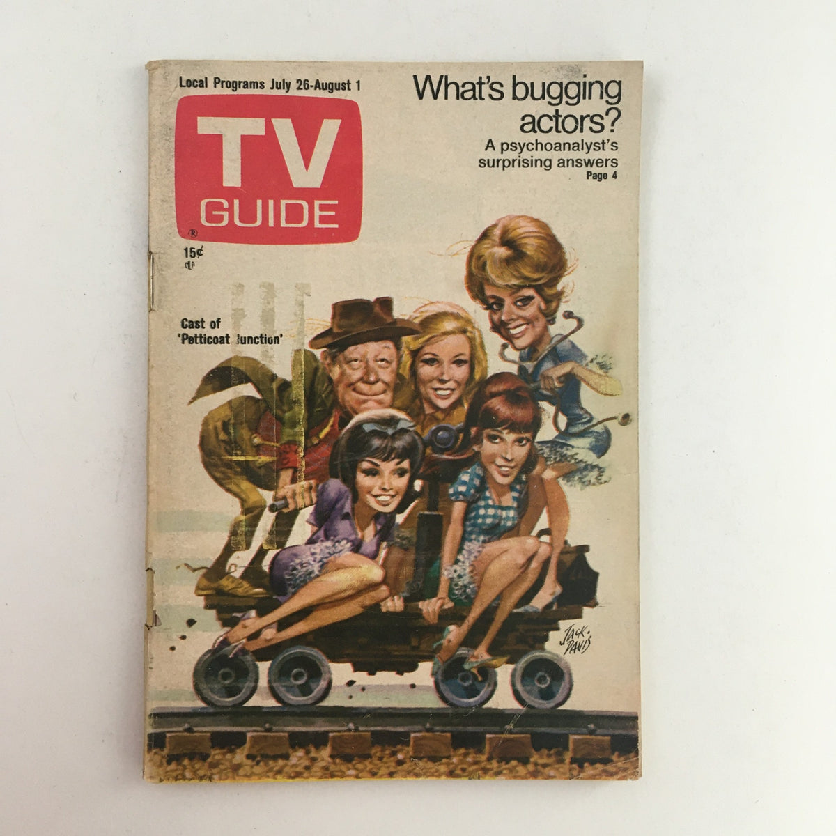 TV Guide July 26 1969 Vol 17 #30 featuring the cast of 'Petticoat Junction', showcasing a colorful cover with characters on a train.