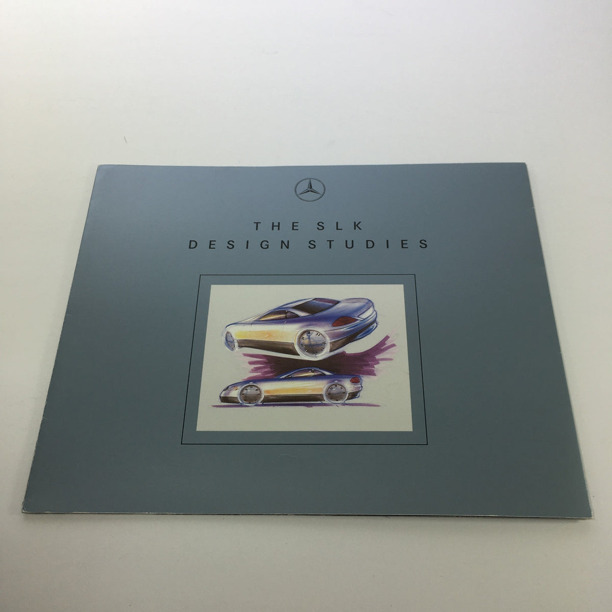 1994 Mercedes-Benz SLK Design Studies Dealership Car Auto Brochure Catalog Cover featuring artistic sketches of the SLK model.