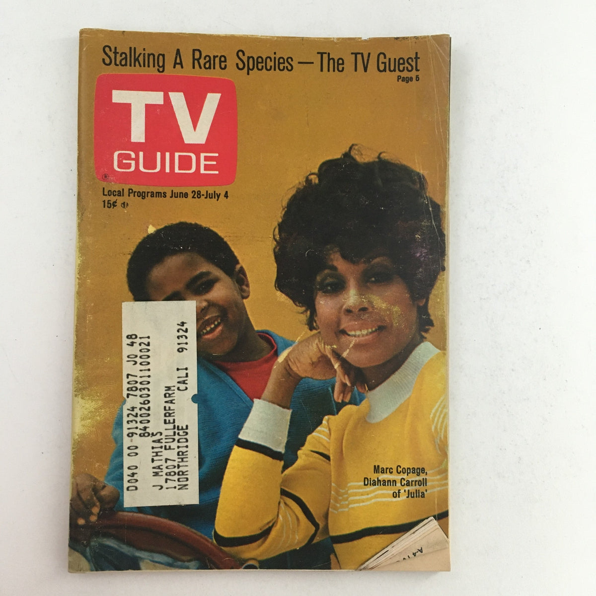 TV Guide June 28 1969 Vol 17 #26 Marc Copage & Diahann Carroll, Los Angeles CA