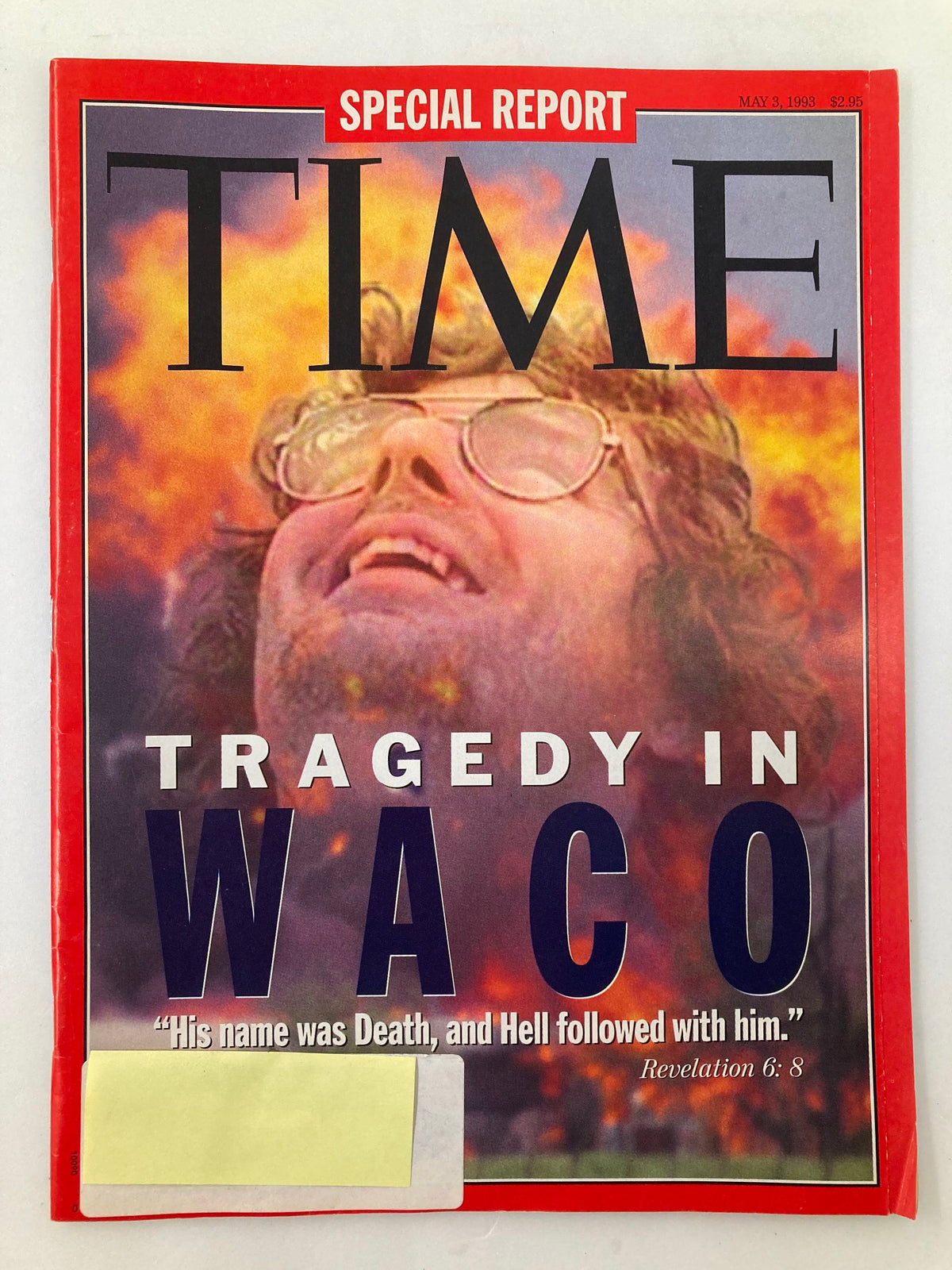 Cover of Time Magazine, May 3, 1993, featuring the headline 'His Name Was Death, and Hell Followed with Him