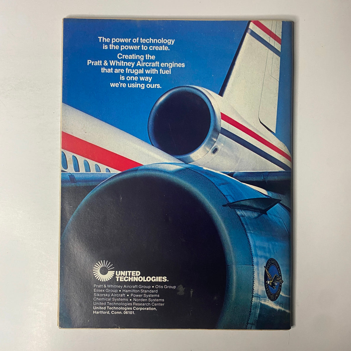 Back cover of Forbes Magazine June 25, 1979, displaying an advertisement for United Technologies highlighting aircraft engine technology.