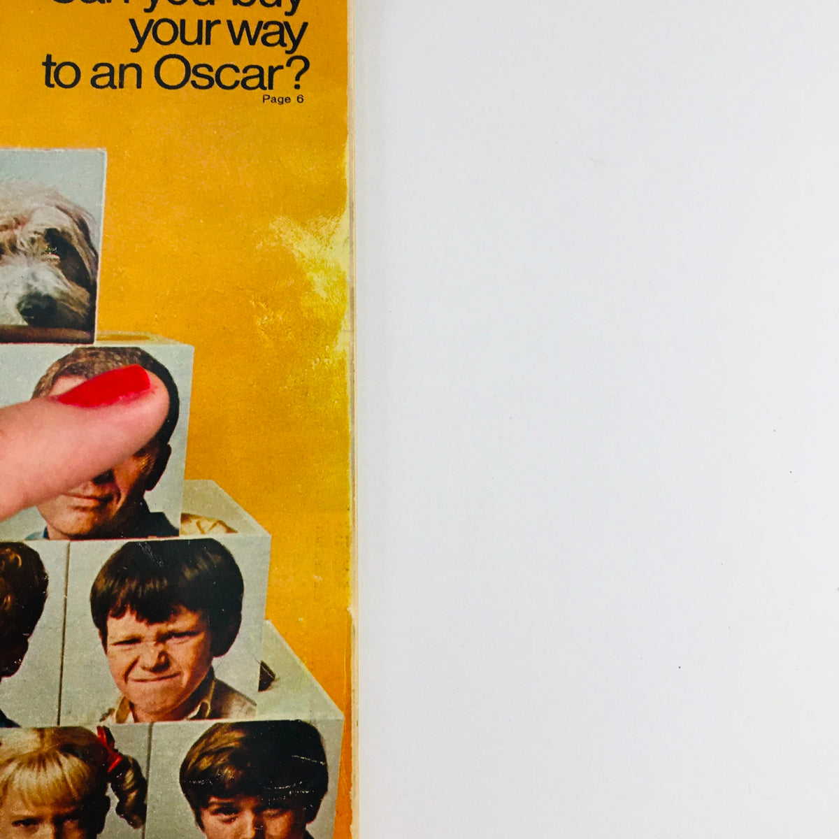 Side view of TV Guide April 4 1970 Vol 18 #14 with the headline 'Can you buy your way to an Oscar?' and an image of actors from The Brady Bunch.