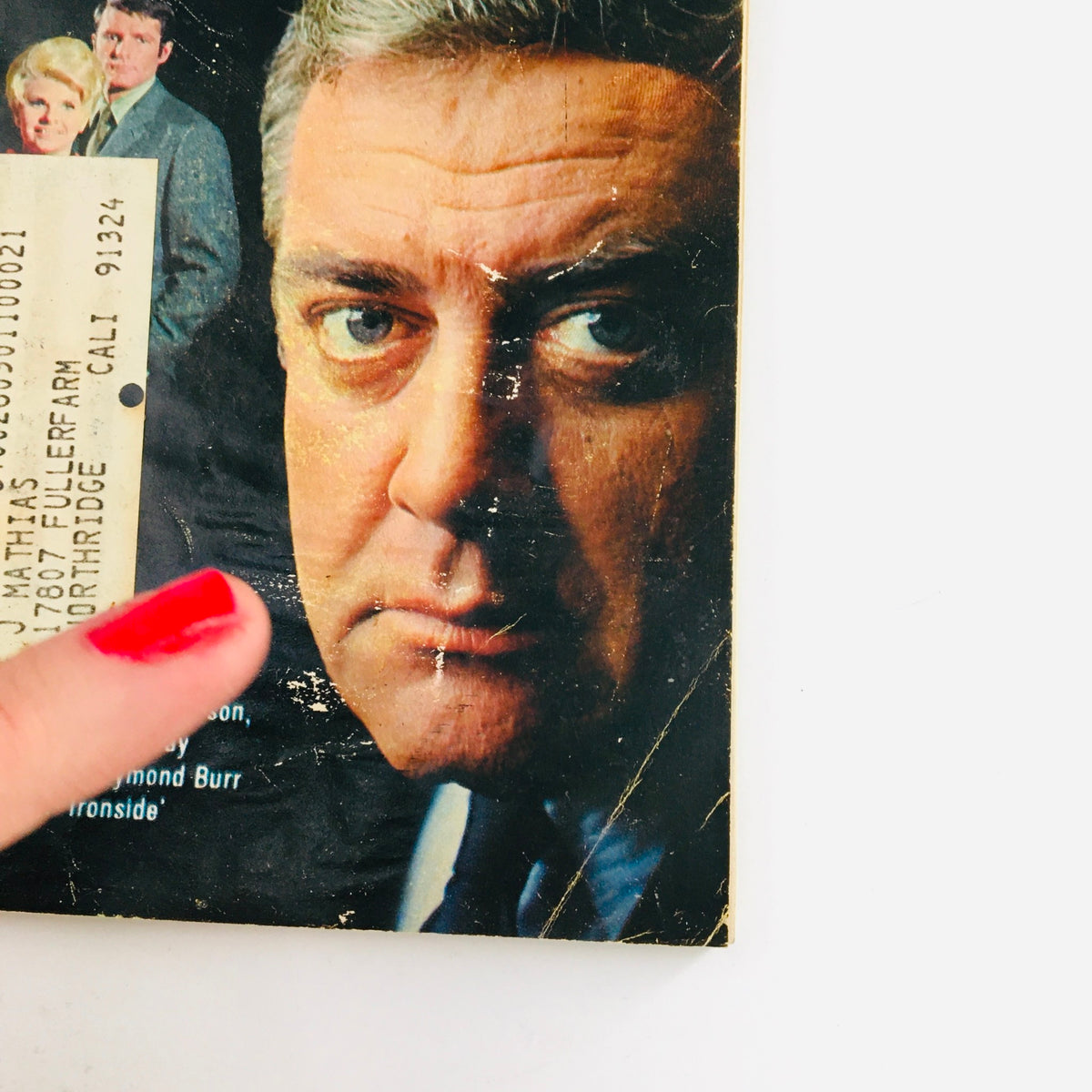 Close-up of the TV Guide January 17 1970 cover featuring a portrait of Raymond Burr from 'Ironside', illustrating classic TV collectibles.