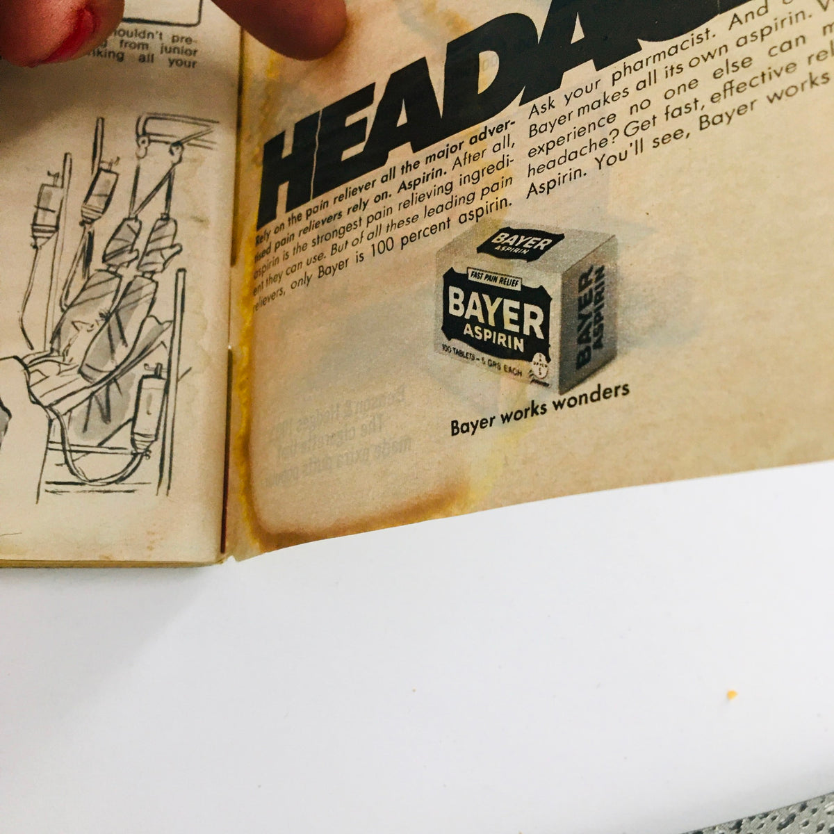 Interior page of TV Guide January 17 1970 showcasing a Bayer Aspirin advertisement, representing vintage promotional culture in magazines.