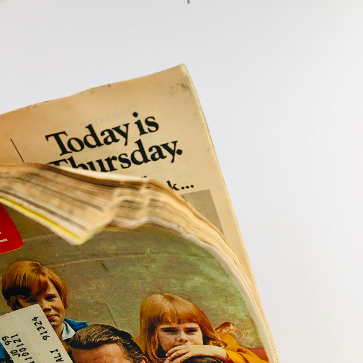 Another angle of the TV Guide June 20 1970 cover showing the date and editorial note 'Today is Thursday', highlighting the vintage magazine's condition.