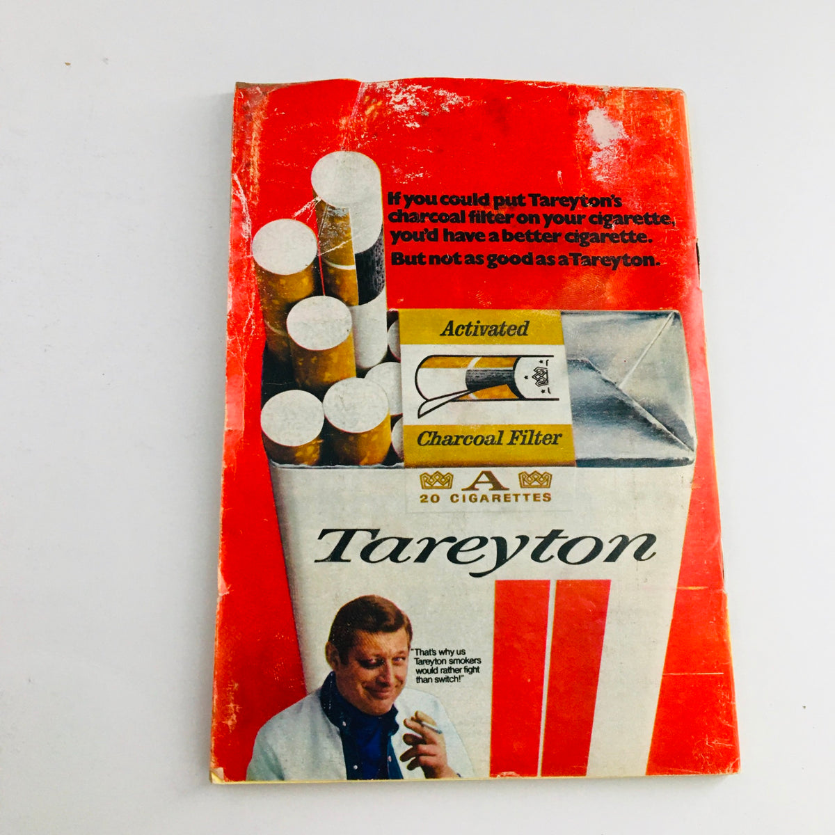 Back cover of TV Guide June 20 1970 advertising Tareyton cigarettes with a unique charcoal filter design, indicative of advertising trends in 1970.
