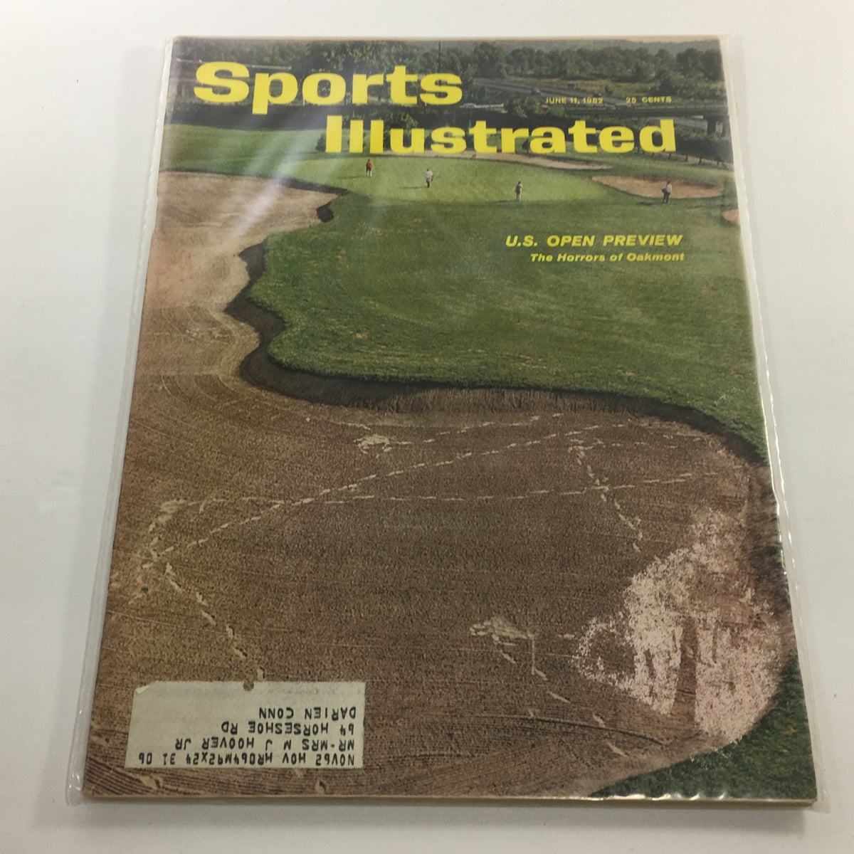 Vintage Sports Illustrated magazine cover from June 11, 1962, featuring U.S. Open Preview: The Horrors of Oakmont with an image of a golf course and players, highlighting the challenges of Oakmont Country Club.