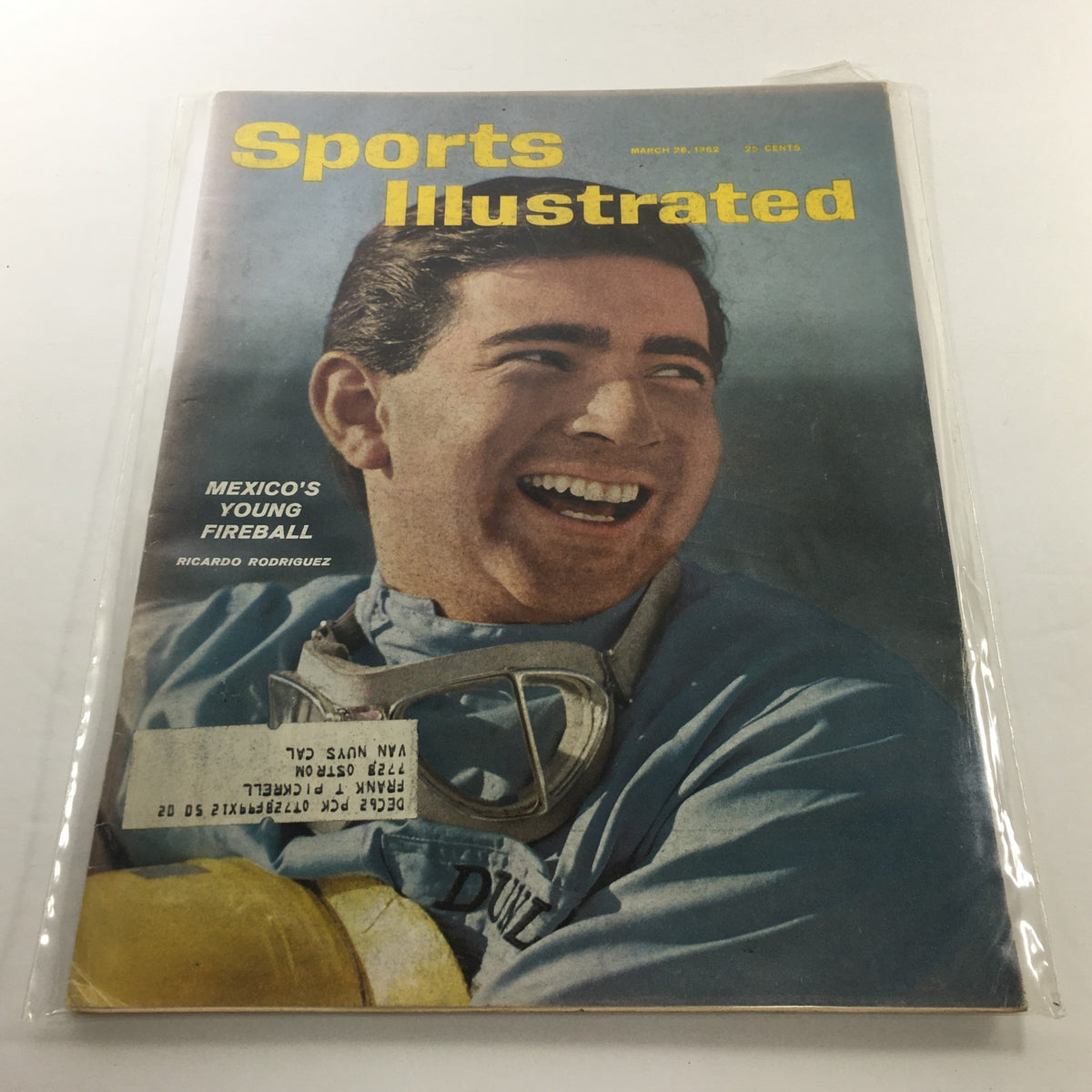 Cover of Sports Illustrated: March 26 1962 featuring Ricardo Rodriguez, Mexico's Young Fireball, showcasing a smiling image of the baseball player in a light blue outfit.
