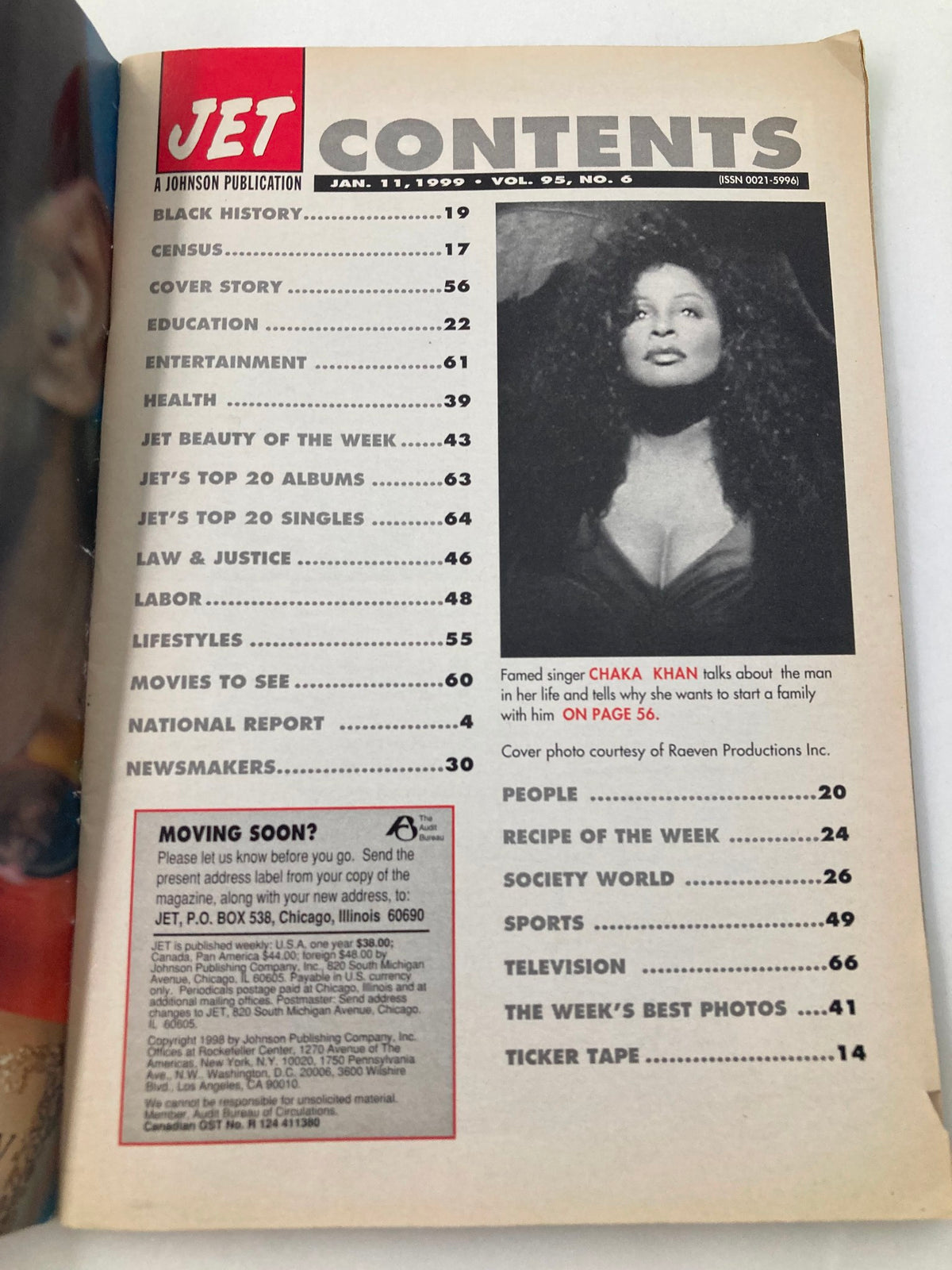 Jet Magazine January 11 1999 Vol 95 #6 Chaka Khan The New Man In Her Life
