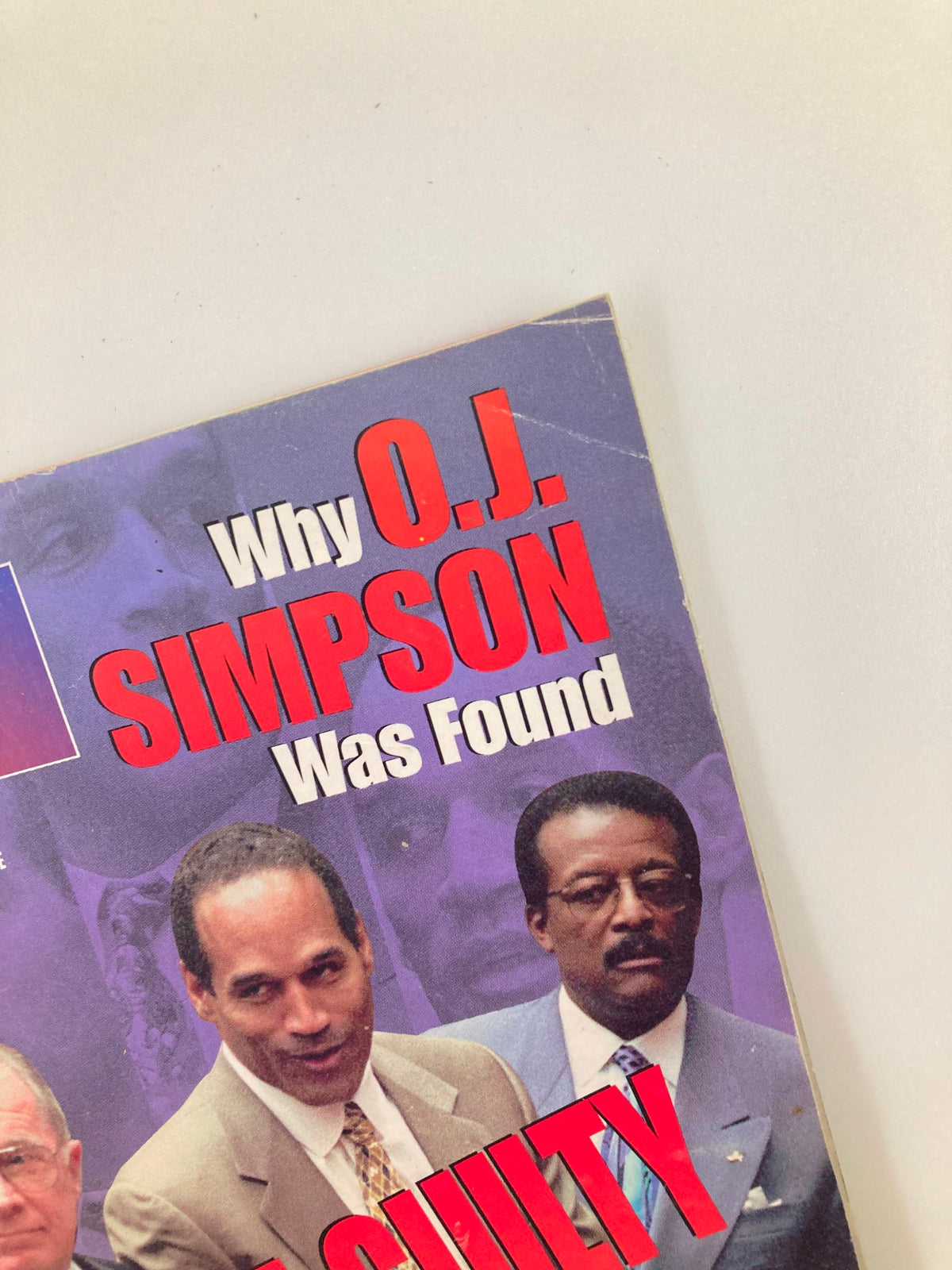 Close-up detail of the Jet Magazine cover from October 23, 1995, Vol 88 #24, showcasing the headline 'Why O.J. Simpson Was Found' and the bold text 'NOT GUILTY'.