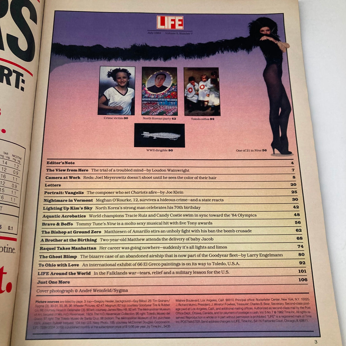 Interior page from July 1982 Life Magazine, featuring articles and a photograph layout, capturing the essence of the era.
