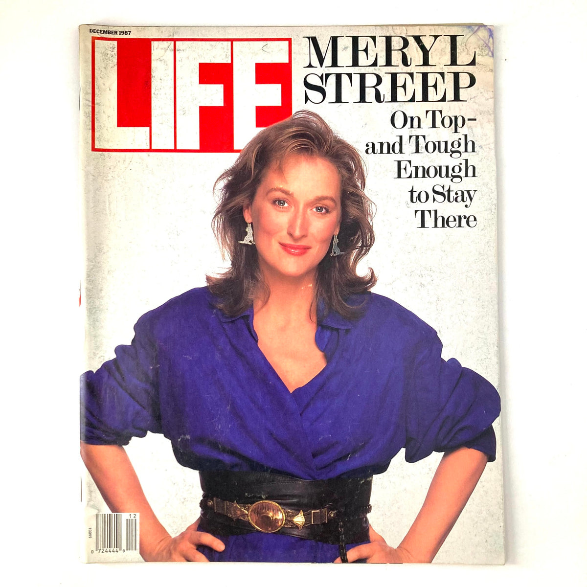 Cover of VTG Life Magazine December 1987 featuring Meryl Streep titled 'On Top and Tough Enough to Stay There'. The magazine showcases Streep's glamour and Hollywood status.