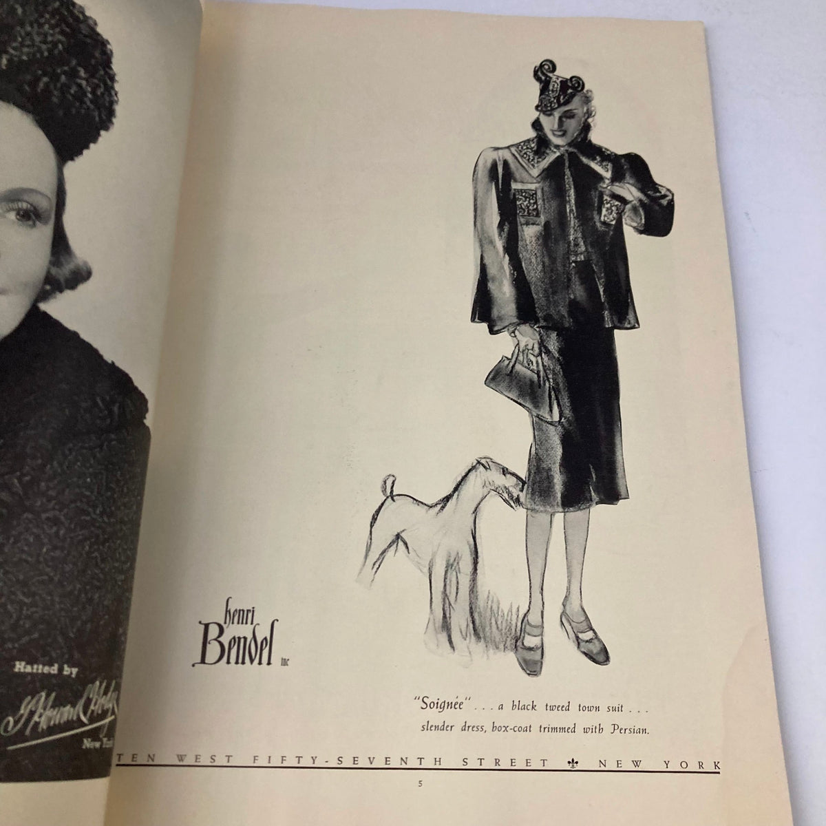An advertisement page from the VTG Stage Magazine October 1937 showcasing fashion and lifestyle with illustrations and photos.