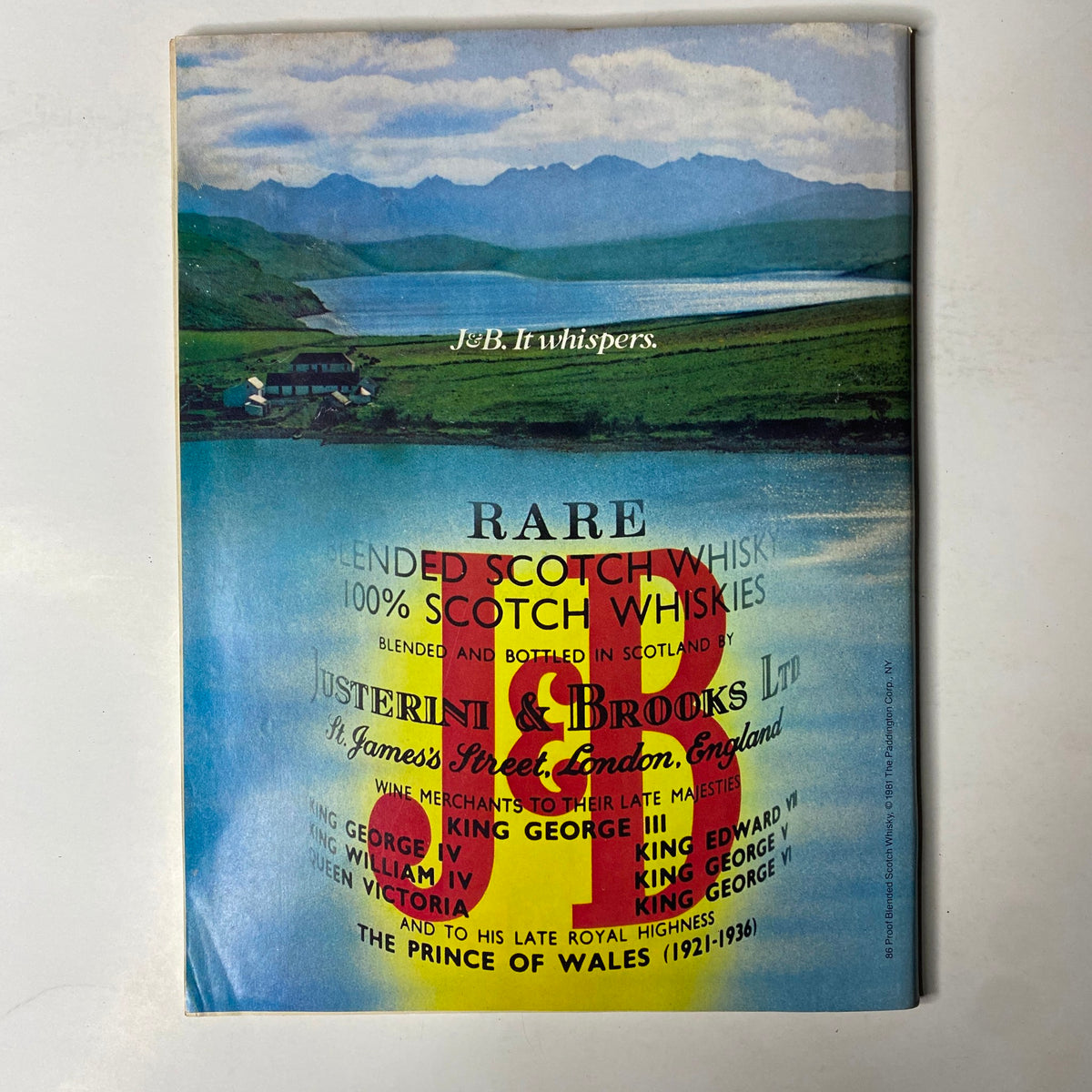 Back cover of Forbes Magazine August 31, 1981, showcasing an advertisement for J&B Scotch Whisky with scenic imagery.