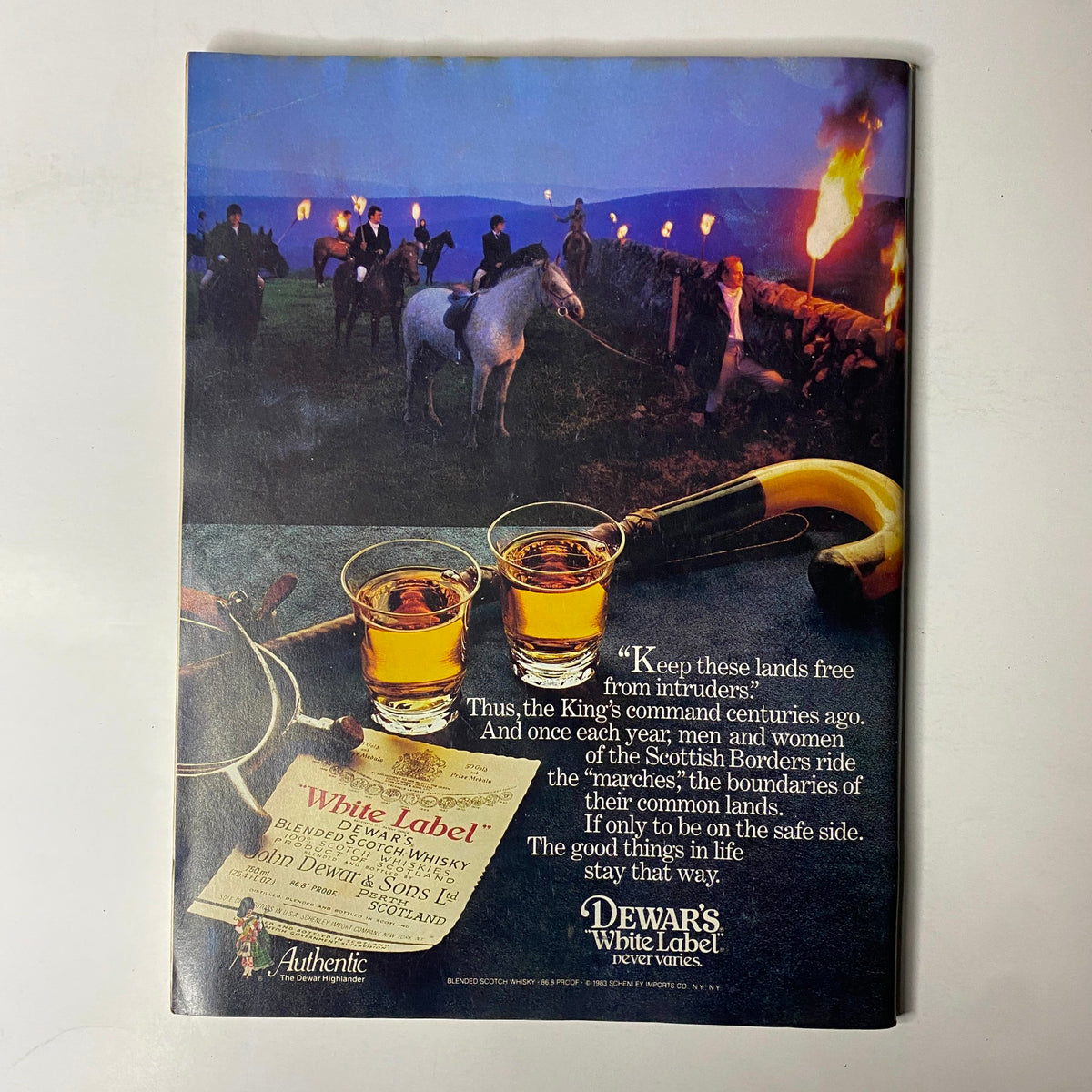 Back cover of Forbes Magazine June 20, 1983 featuring a Dewar's White Label advertisement.