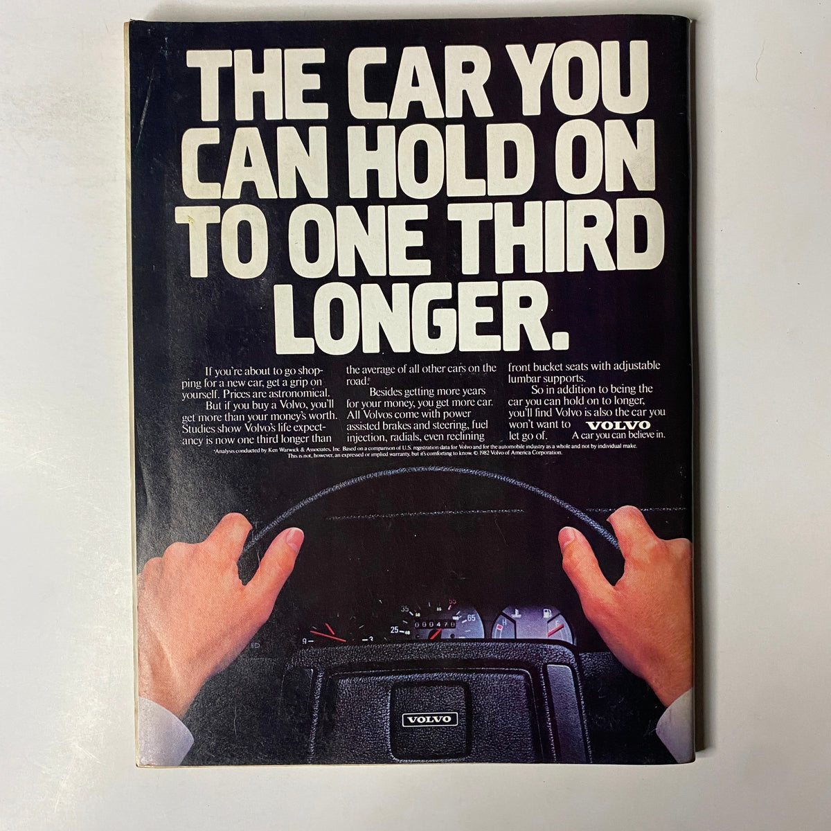 Back cover of Forbes Magazine August 1, 1983 featuring an advertisement for Volvo cars promoting durability and longevity.