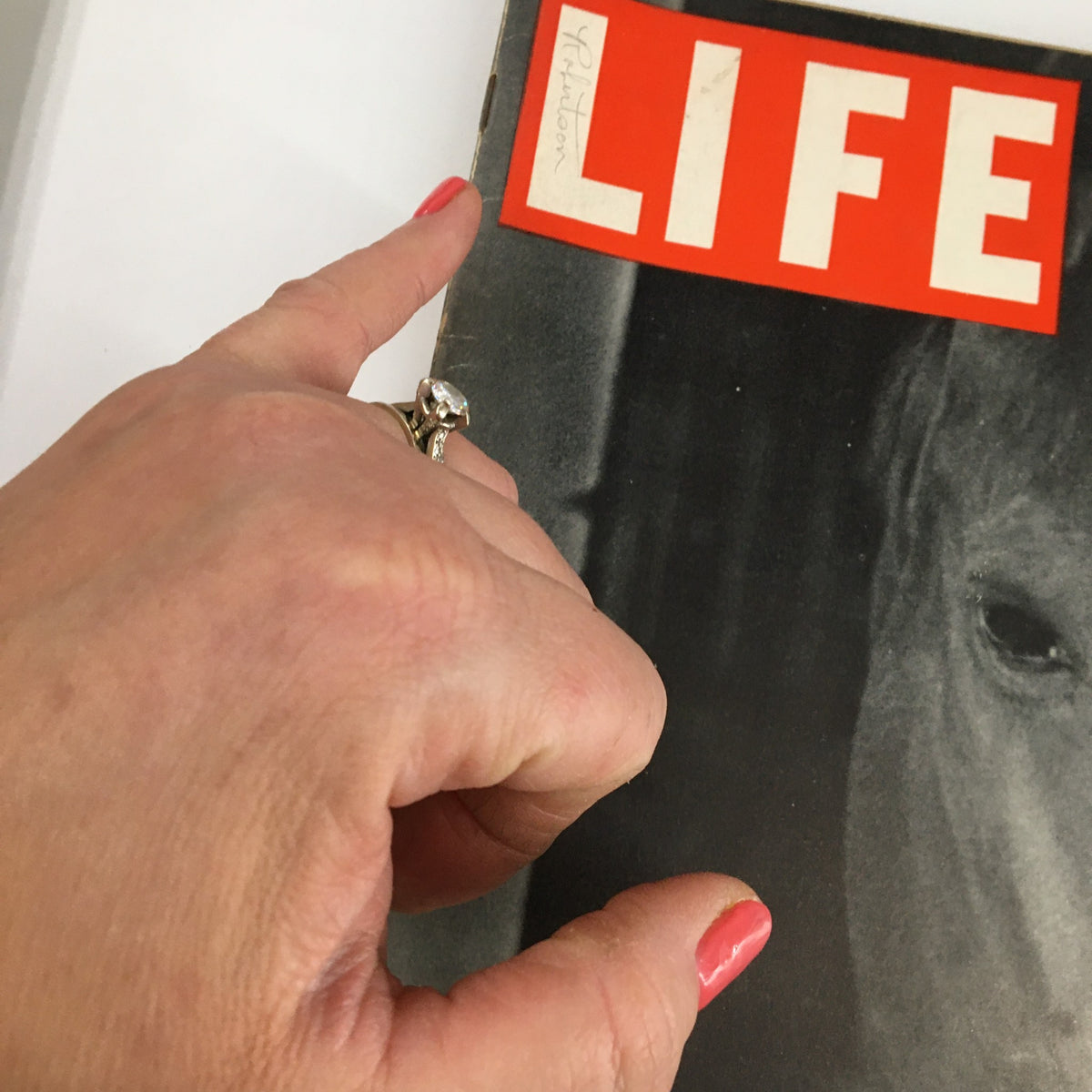 Close-up view of the cover of VTG Life Magazine July 26 1937 featuring a Polo Pony and the title 'LIFE', showcasing the magazine's vintage appeal.