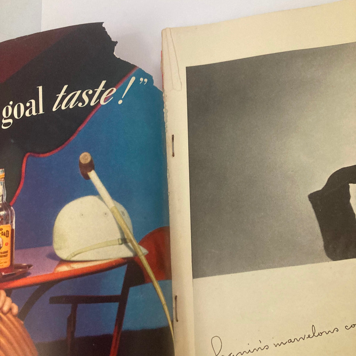 Image showcasing a torn interior page of the VTG Stage Magazine October 1937, featuring theatrical content and design.