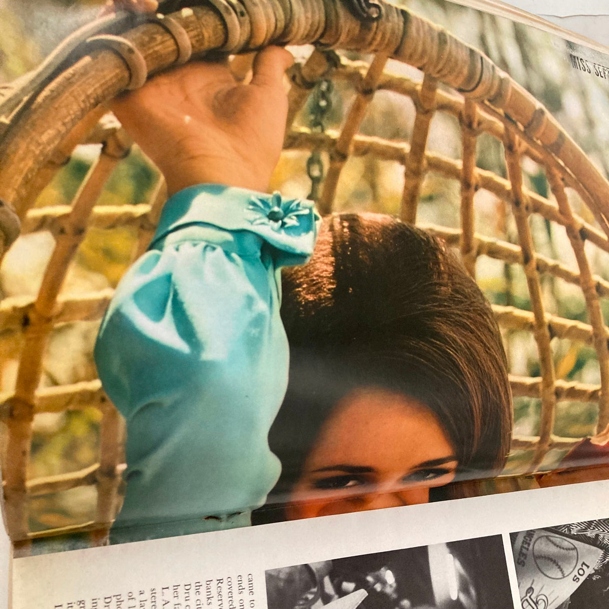 Vintage Playboy Magazine September 1968 Drucilla Hart centerfold with a close-up of a female hand gripping a wicker basket, showcasing 1960s fashion.