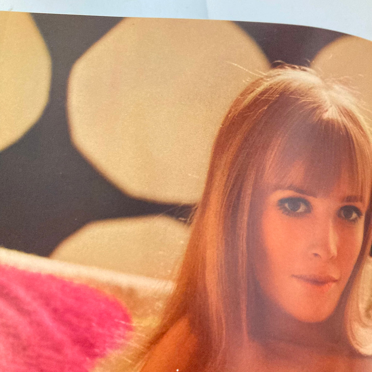 Close-up interior photo of VTG Playboy Magazine July 1968, highlighting a beautiful model in a vintage setting.