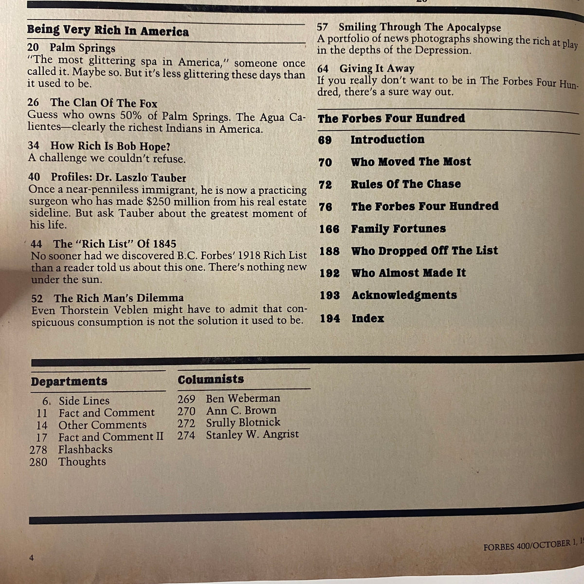 Forbes Magazine October 1, 1984 The 400 Richest People in America