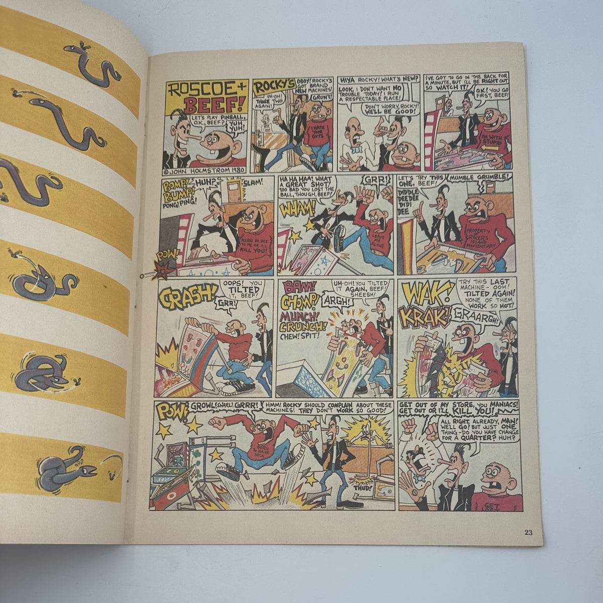 Comic strip page from Bananas Magazine No. 37, highlighting humorous cartoon panels with characters in various funny situations.