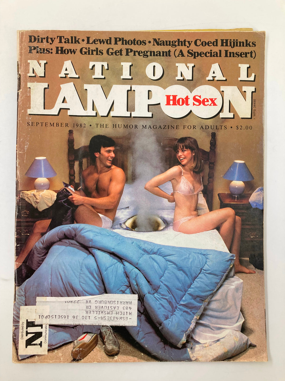 Cover of National Lampoon Humor Magazine September 1982 featuring cheerful adult humor and playful imagery related to naughty coed hijinks.