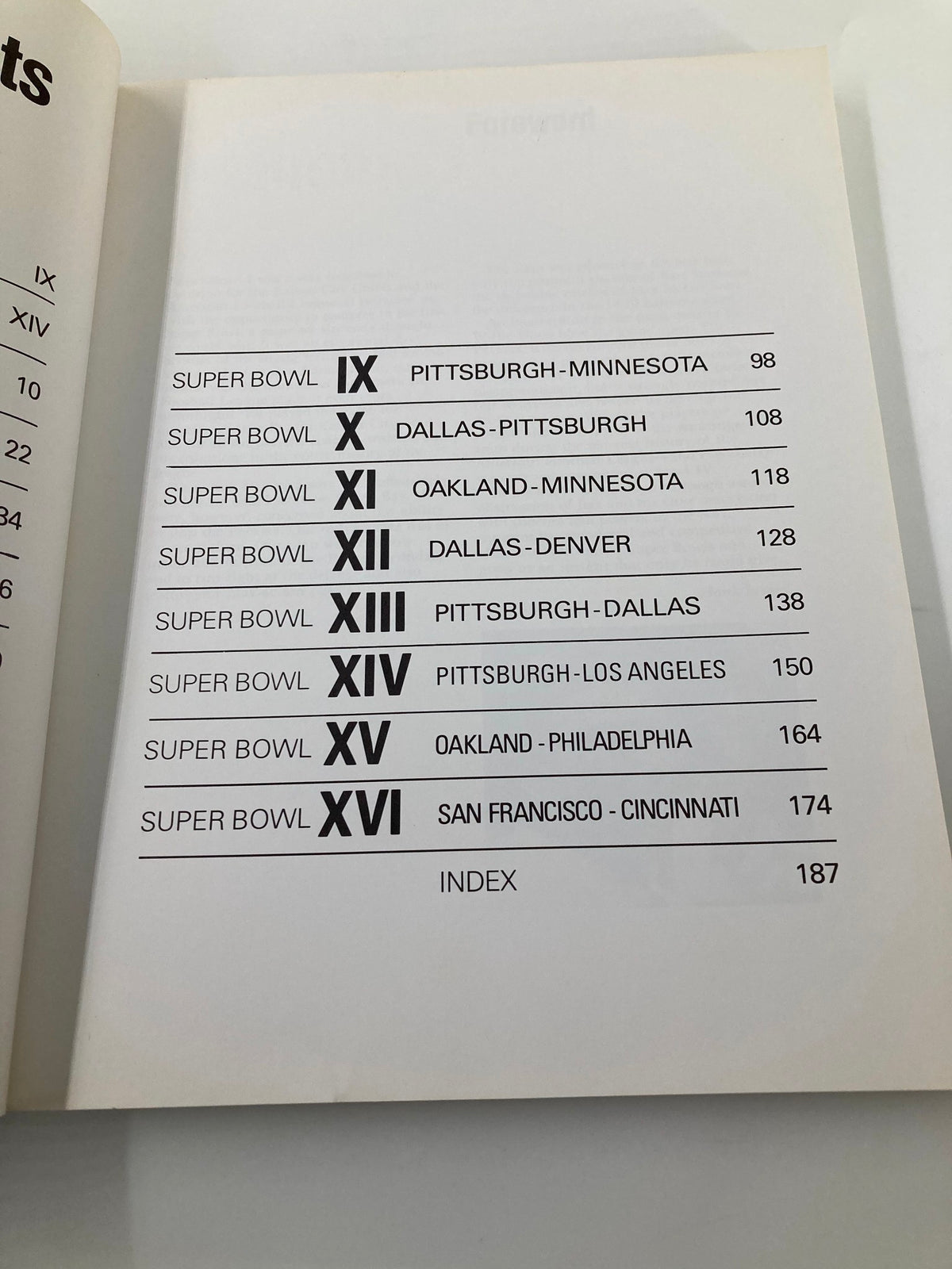Vintage Pro Football Lou Shadi Super Sundays I-XVI Super Bowls I - XVI