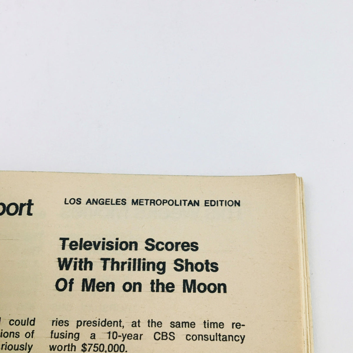 Interior page of TV Guide August 14 1971 #959 showcasing a report on television broadcasts and their impact, focusing on live event coverage of the moon landing.