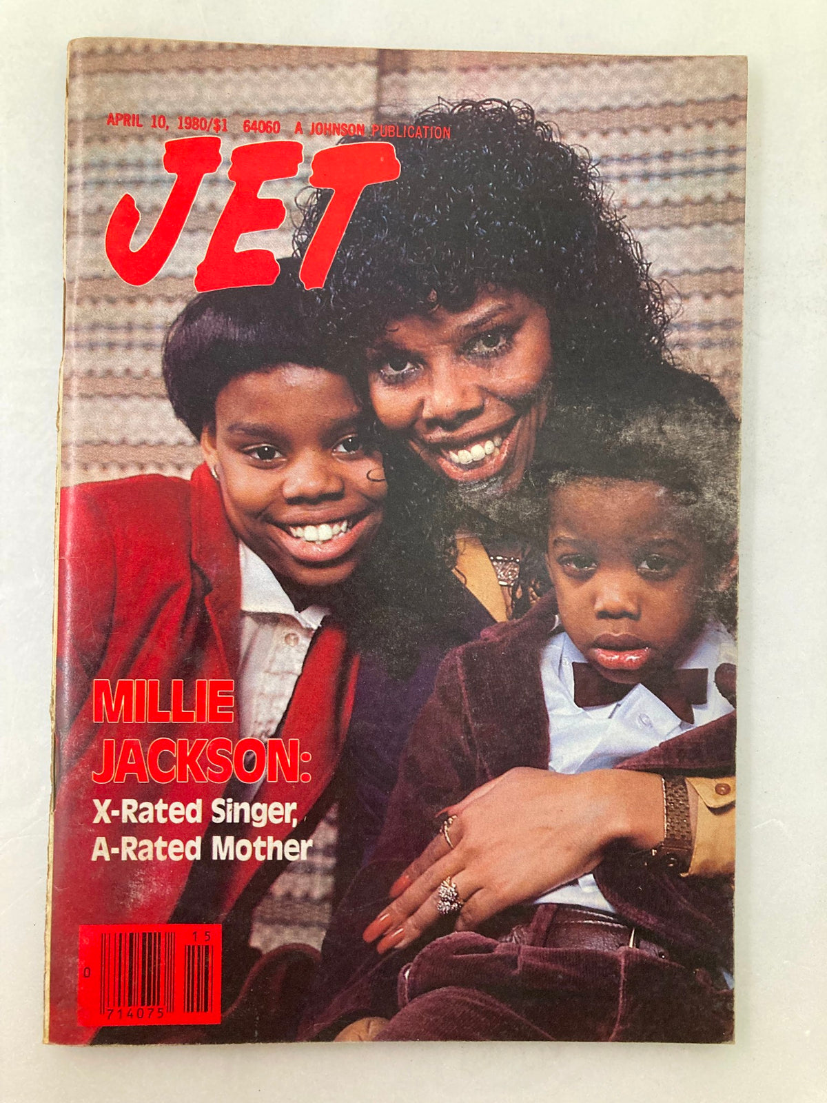 VTG Jet Magazine April 10 1980 Vol 58 #4 featuring Millie Jackson and her children on the cover, highlighting her as an X-Rated Singer and A-Rated Mother.