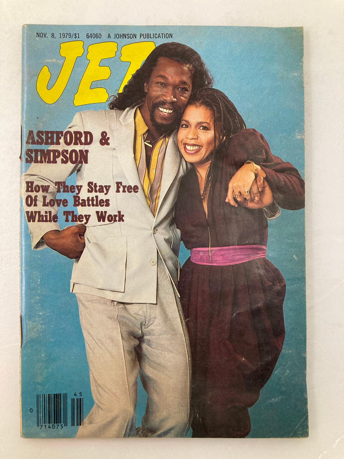 Cover of VTG Jet Magazine from November 8, 1979, Vol 57 #8 featuring Ashford and Simpson, with the title prominently displayed.