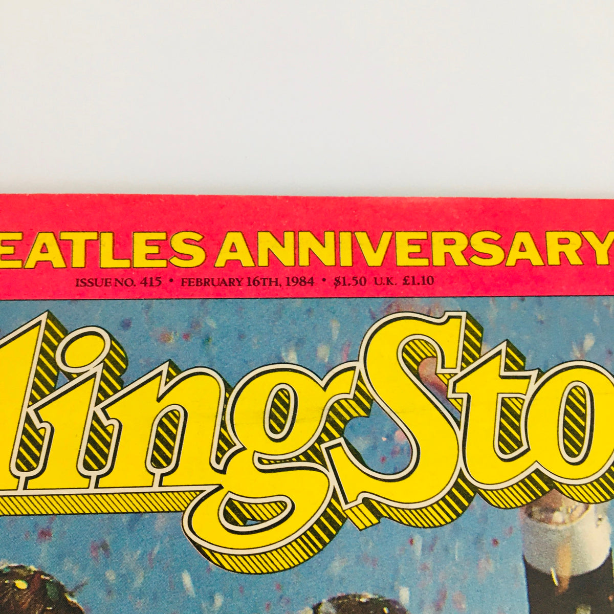 Cover of Rolling Stone Magazine dated February 16, 1984, celebrating The Beatles' 20th Anniversary, featuring vibrant colors and iconic title.