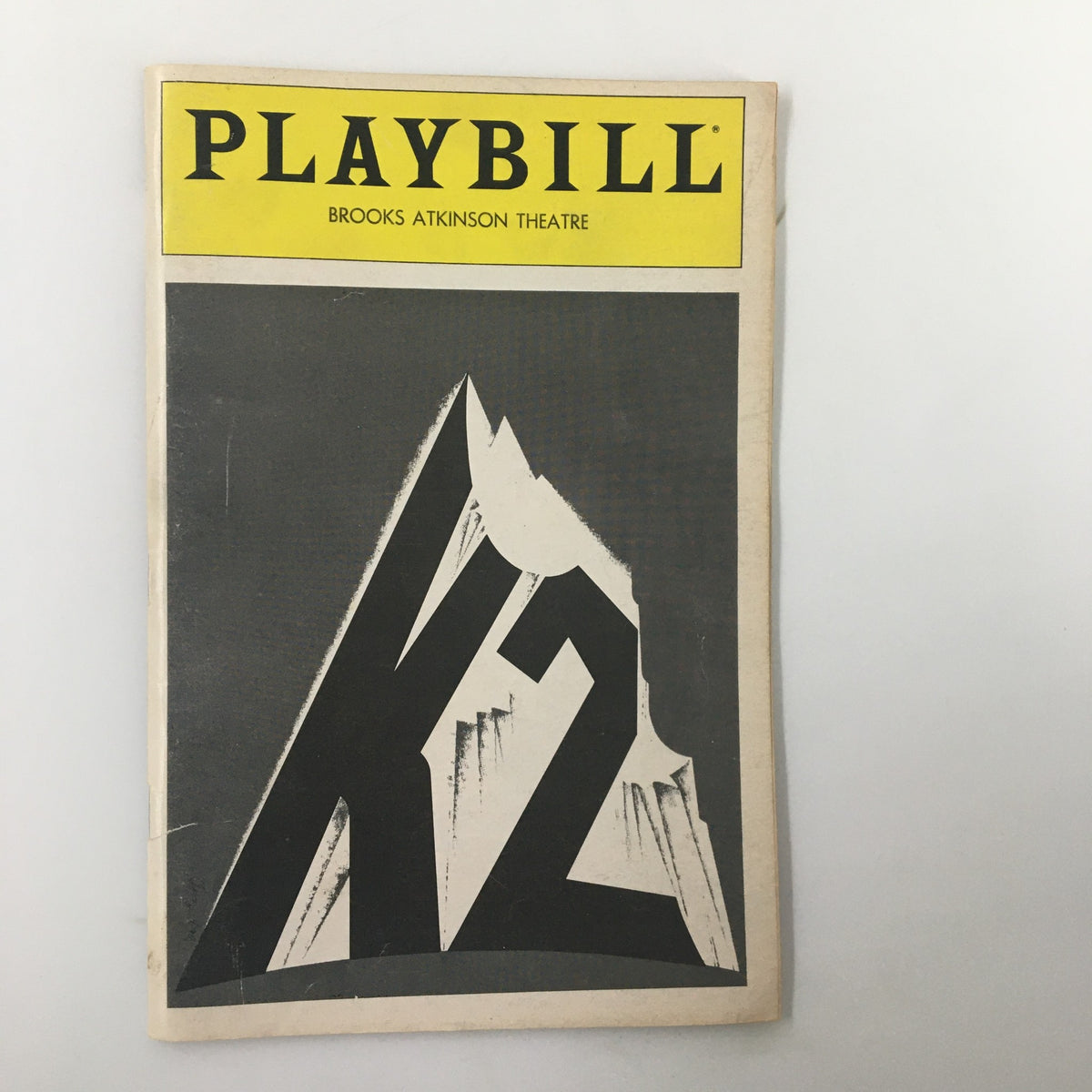 1983 Playbill for K2 at Brooks Atkinson Theatre featuring a mountain design and title K2 prominently displayed.