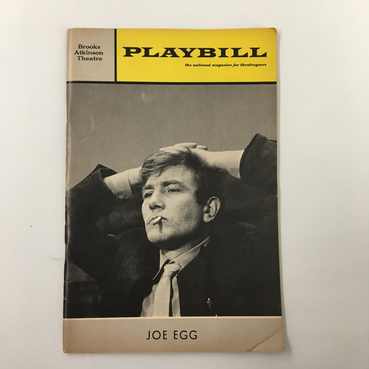1968 Playbill from Brooks Atkinson Theatre featuring Albert Finney in 'A Day In The Death of Joe Egg', showcasing the cover image with the title 'JOE EGG' and a vintage design.