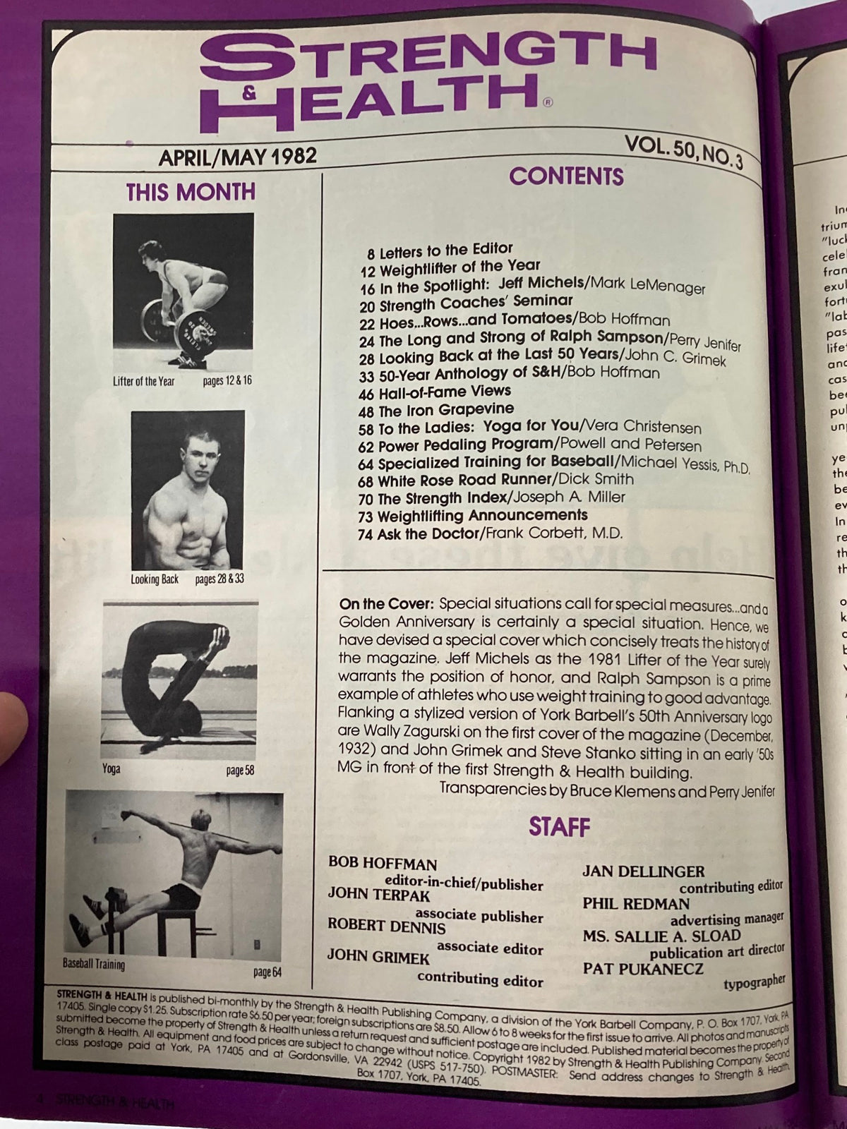 Vintage Strength & Health Magazine May 1982 Vol 50 #3 Jeff Michels & Ralph Samson