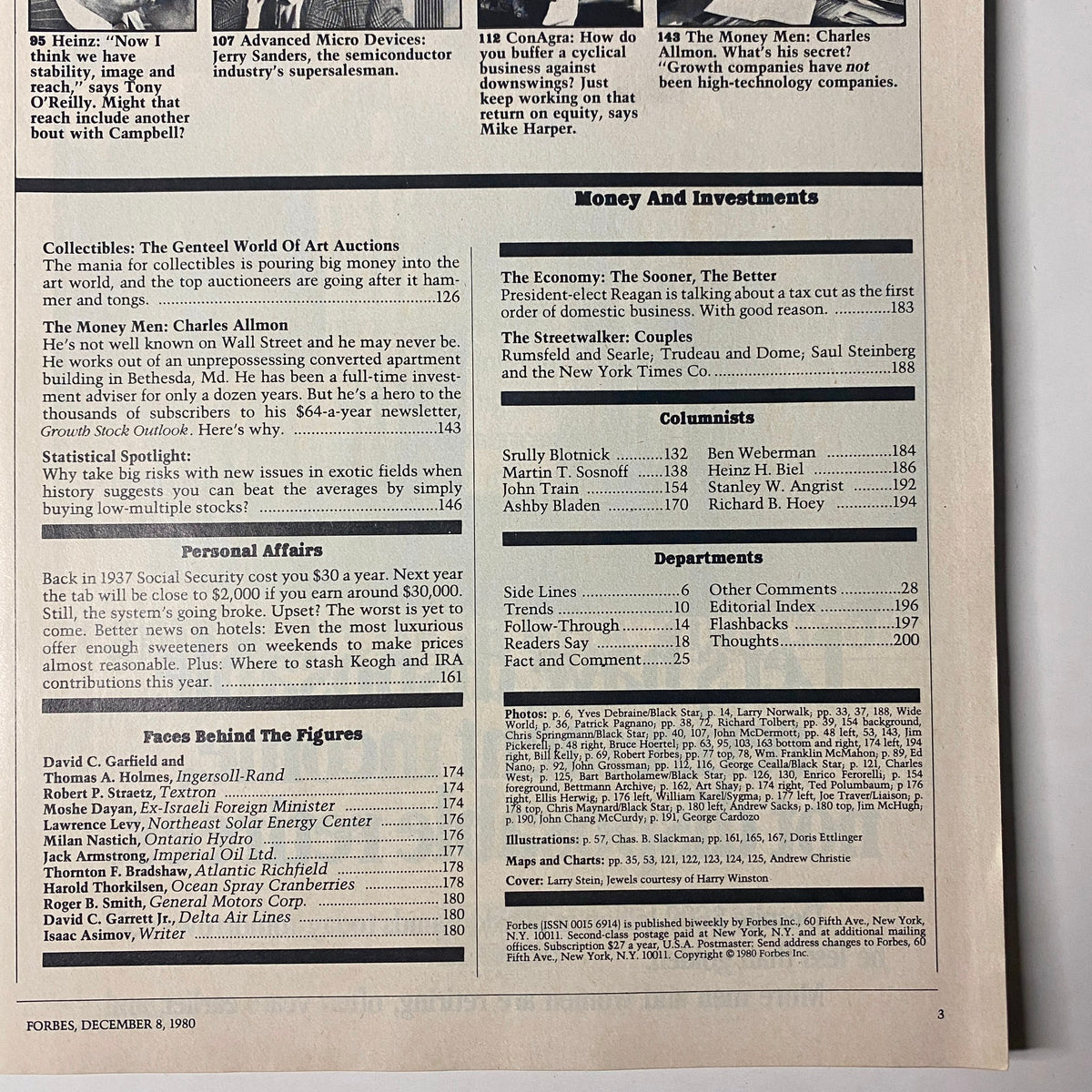 Another interior page of Forbes Magazine December 8, 1980, showcasing features related to collectibles and financial insights.
