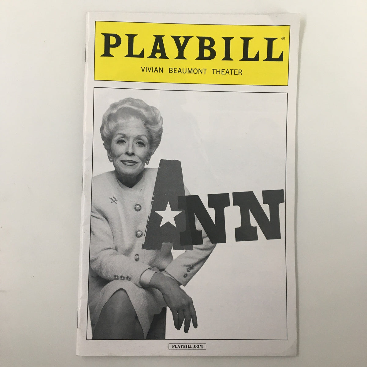 2013 Playbill from the Vivian Beaumont Theater featuring Holland Taylor in the production of "Ann" by Benjamin Klein. This collectible Playbill showcases the iconic theater experience and includes information about the play and cast.